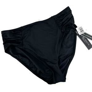 New La‎ Blanca 16 Swim Bottoms Black Tummy Control High Rise Ruched